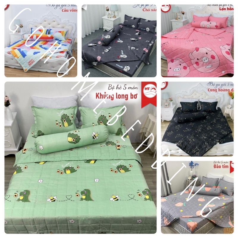 ☄✜ Bộ Chăn Hè Ga Giường 5 Món Cao Cấp Cottonpoly hàng loại 1 mẫu mã đa dạng (được chọn mẫu)