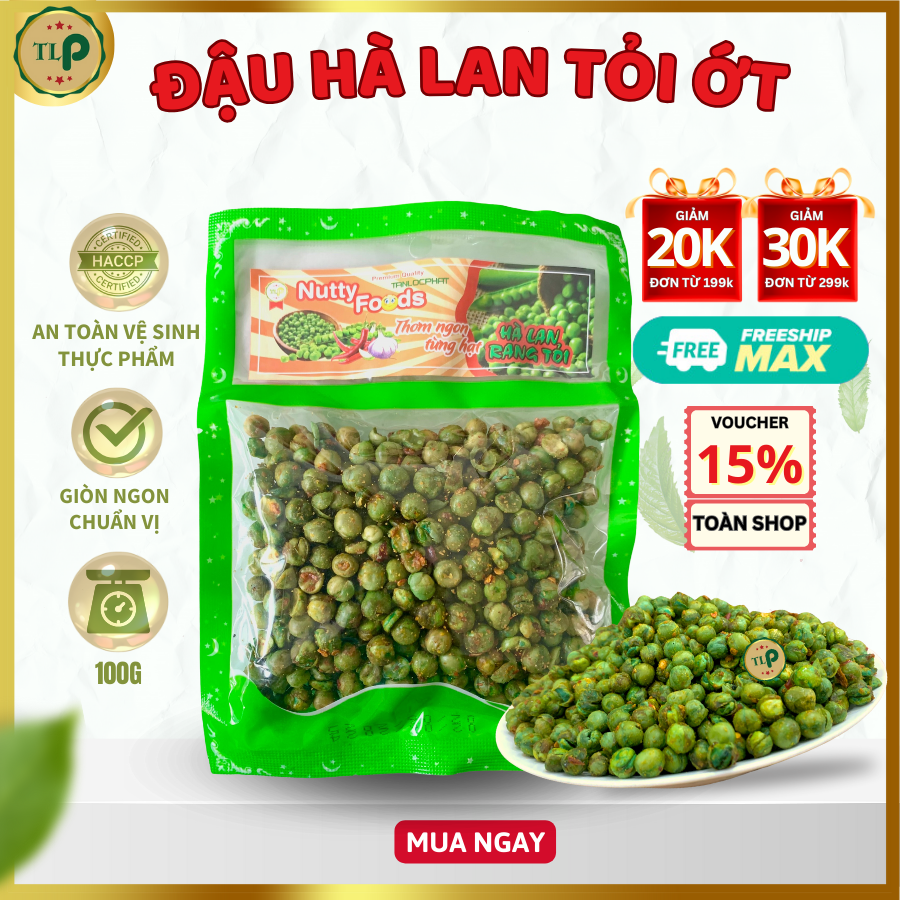 Đậu hà lan tỏi ớt tân lộc phát bịch 100g