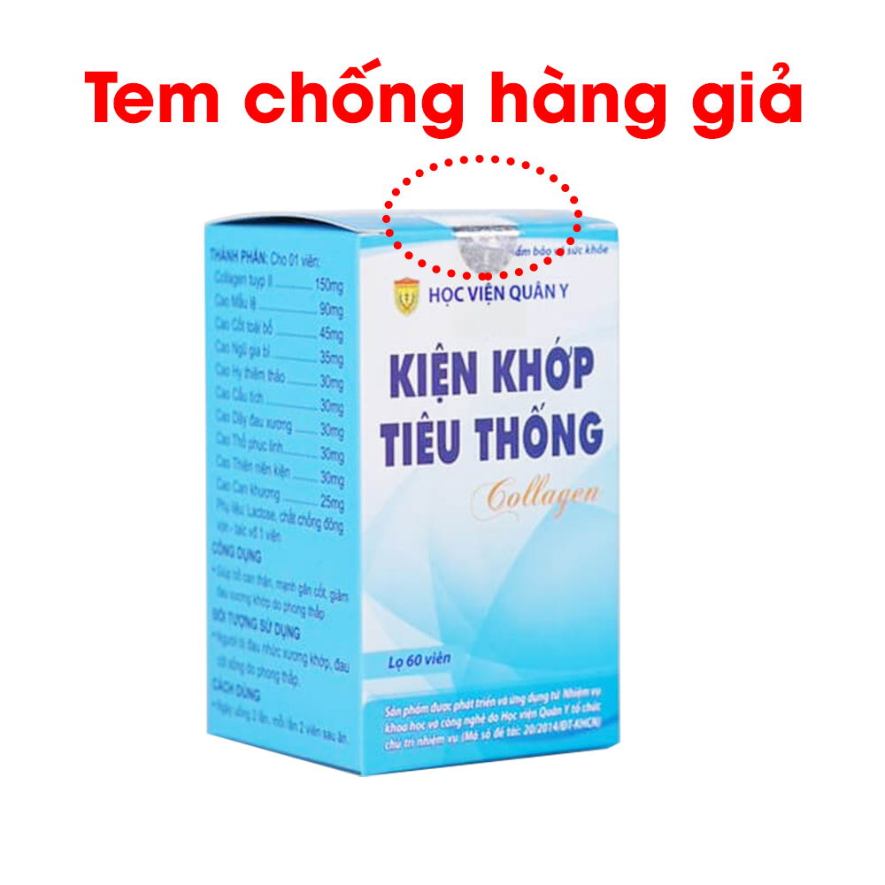[CHÍNH HÃNG 100% Kiện Khớp Tiêu Thống Collagen Học Viện Quân Y Hộp 60 Viên