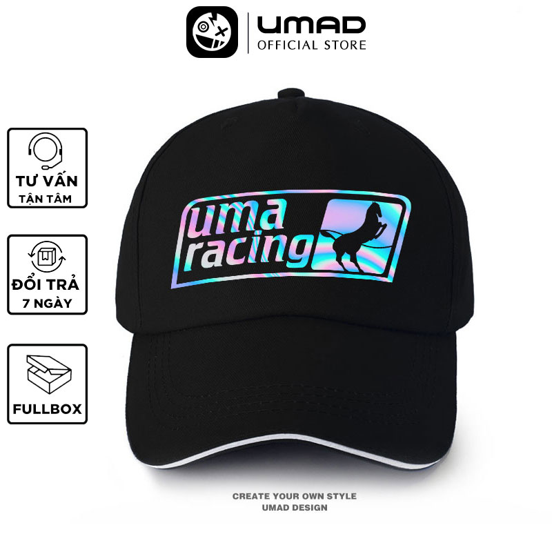 Mũ lưỡi trai nam UMAD Racing boy Uma nón kết màu Titan chất liệu kaki cao cấp form nam nữ Unisex