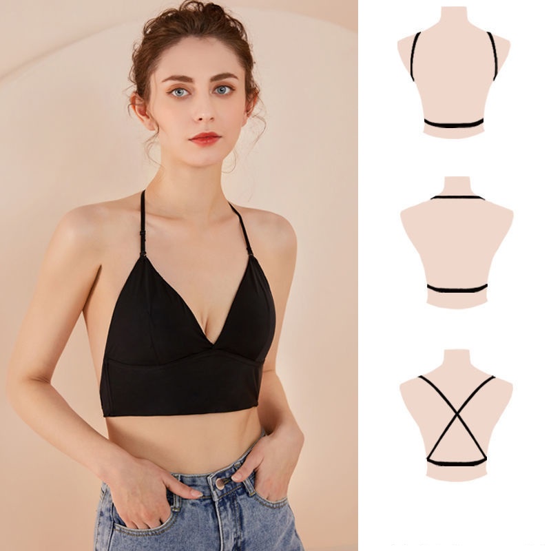 Áo bralette trơn có mút mặc nhiều kiểu gợi cảm dành cho mặc áo hở lưng BR07 - HER PIJAMA