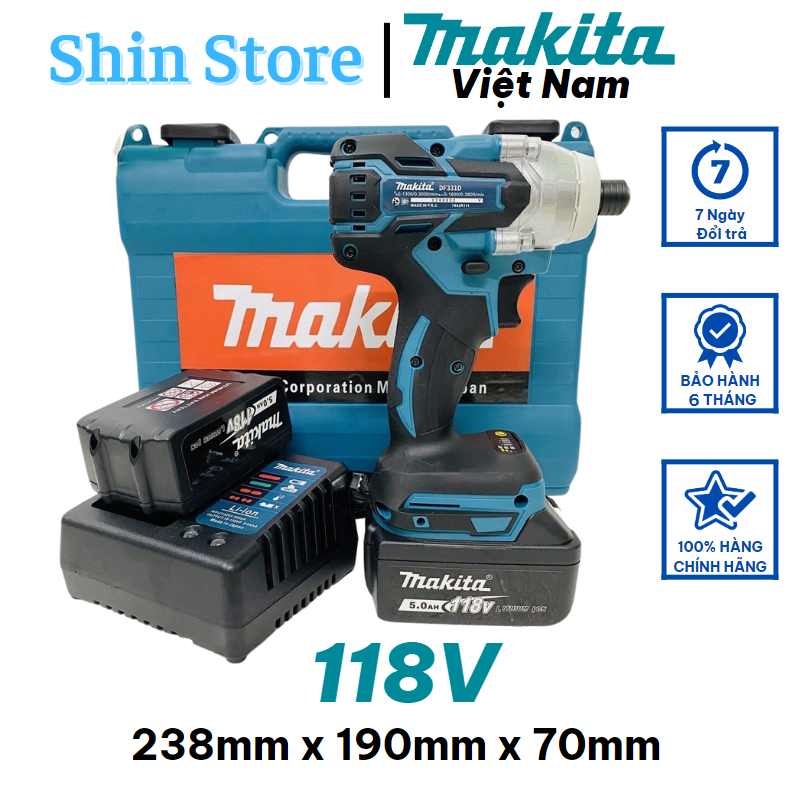 Máy siết Bulong pin 118v 2pin - Máy bắn mở ốc bulong cầm tay, bắn vít, siết ốc -SHINSTORE