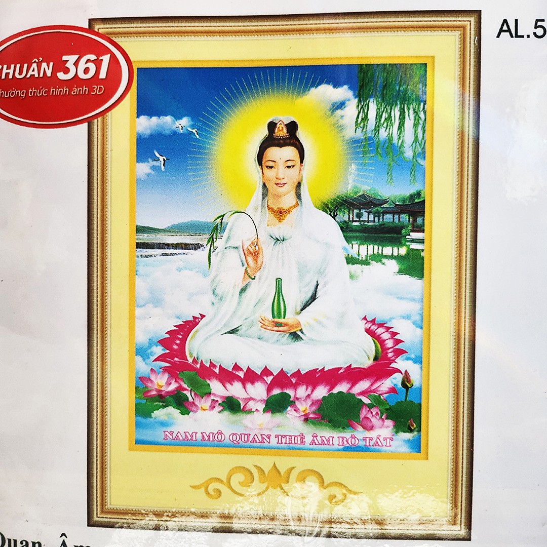 Tranh thêu chữ thập phật quan âm 49x62cm hàng chính hãng ailuo- hàng chưa thêu 53461