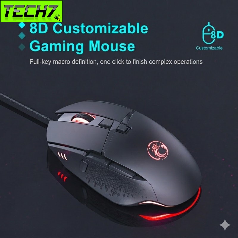 Chuột Led RGB gaming T91 7200dpi công thái học chống mỏi cổ tay Cho máy tính laptop