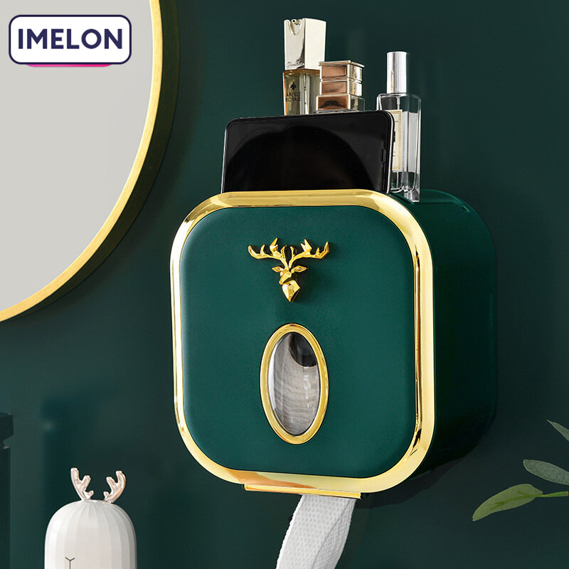 Imelon quả tặng miễn phí toàn cửa hàng hộp đựng khăn giấy nhà vệ sinh giá đựng giấy vệ sinh hộp đựng khăn giấy không cần đục lỗ hộp giấy vệ sinh hộp giấy treo tường