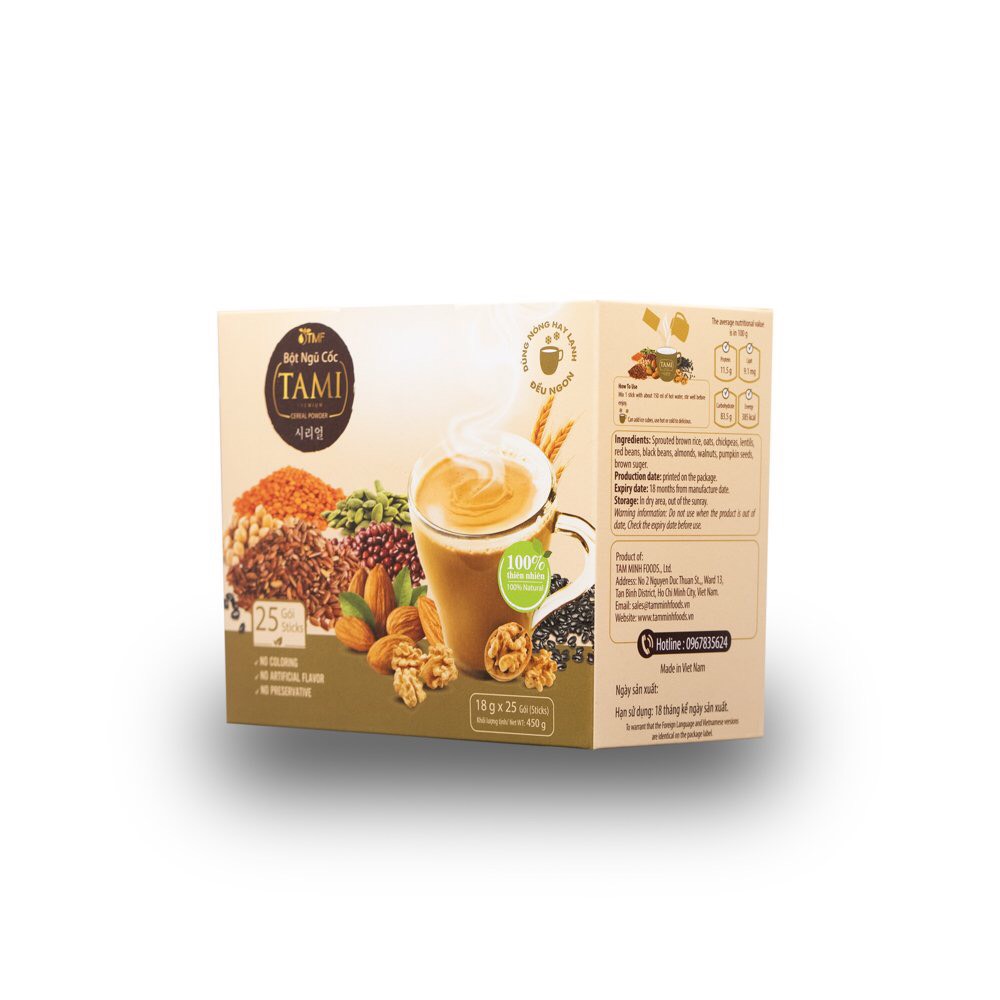 BỘT NGŨ CỐC DINH DƯỠNG TAMI 450 GRAM 25 GÓI