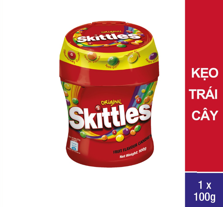 combo 2 lọ Kẹo trái cây Skittles hũ 100g