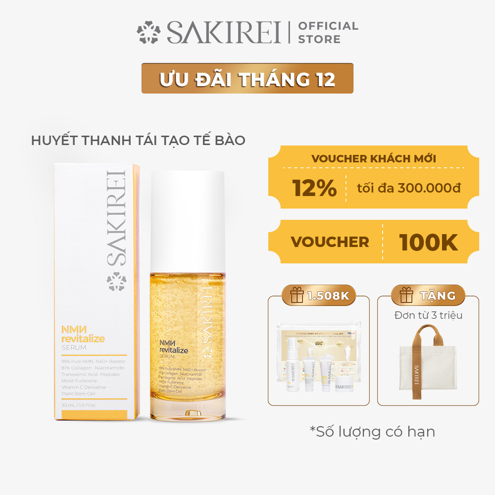 Huyết thanh tái sinh, phục hồi năng lượng tế bào Sakirei NMN Revitalize Serum