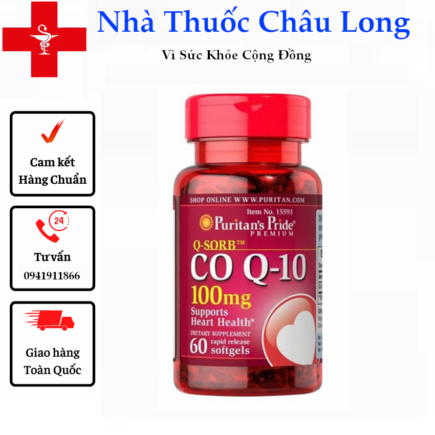 CoQ10 Puritan's Pride Của Mỹ - Bổ Trợ Tim Mạch - 60 Viên 120mg-Hàng date Mới