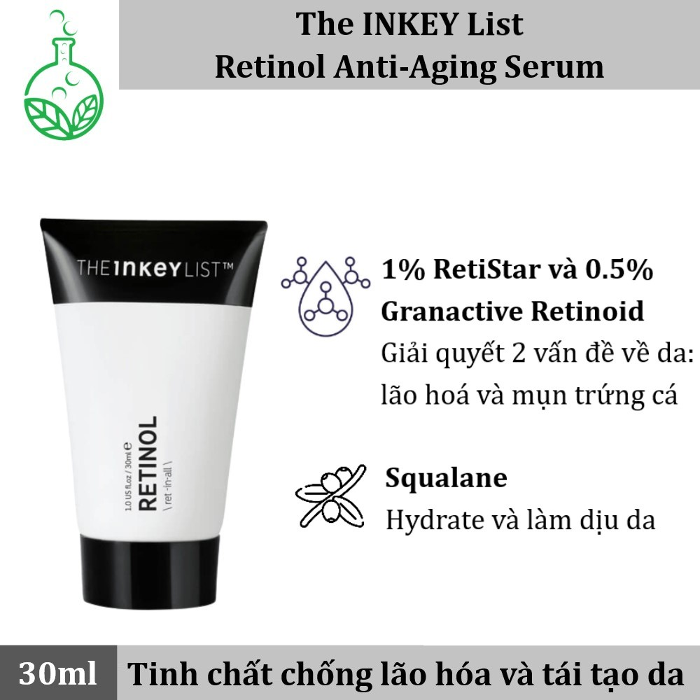 Tinh chất chống lão hóa và tái tạo da The INKEY List Retinol Anti-Aging Serum