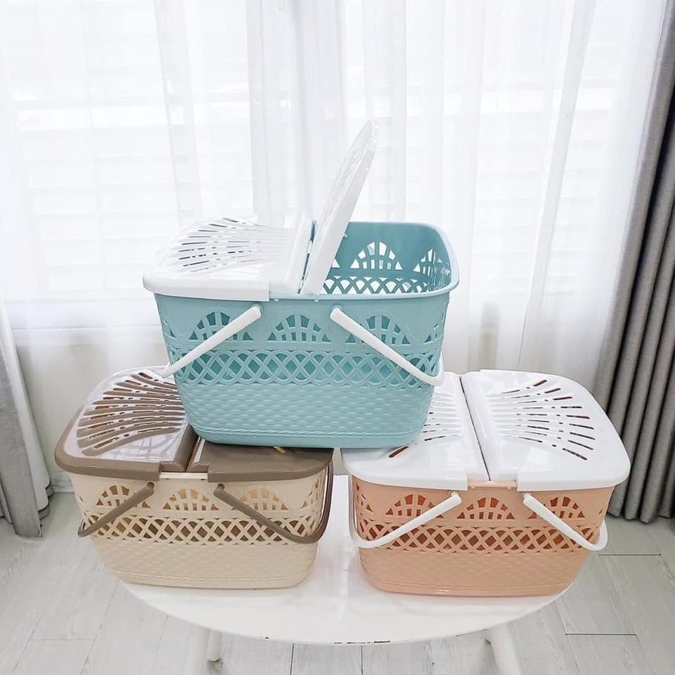 Làn nhựa cho mẹ đi sinh mẫu mới {HÀNG CÓ SẴN} tiện lợi - Giỏ đựng đồ sơ sinh thời trang