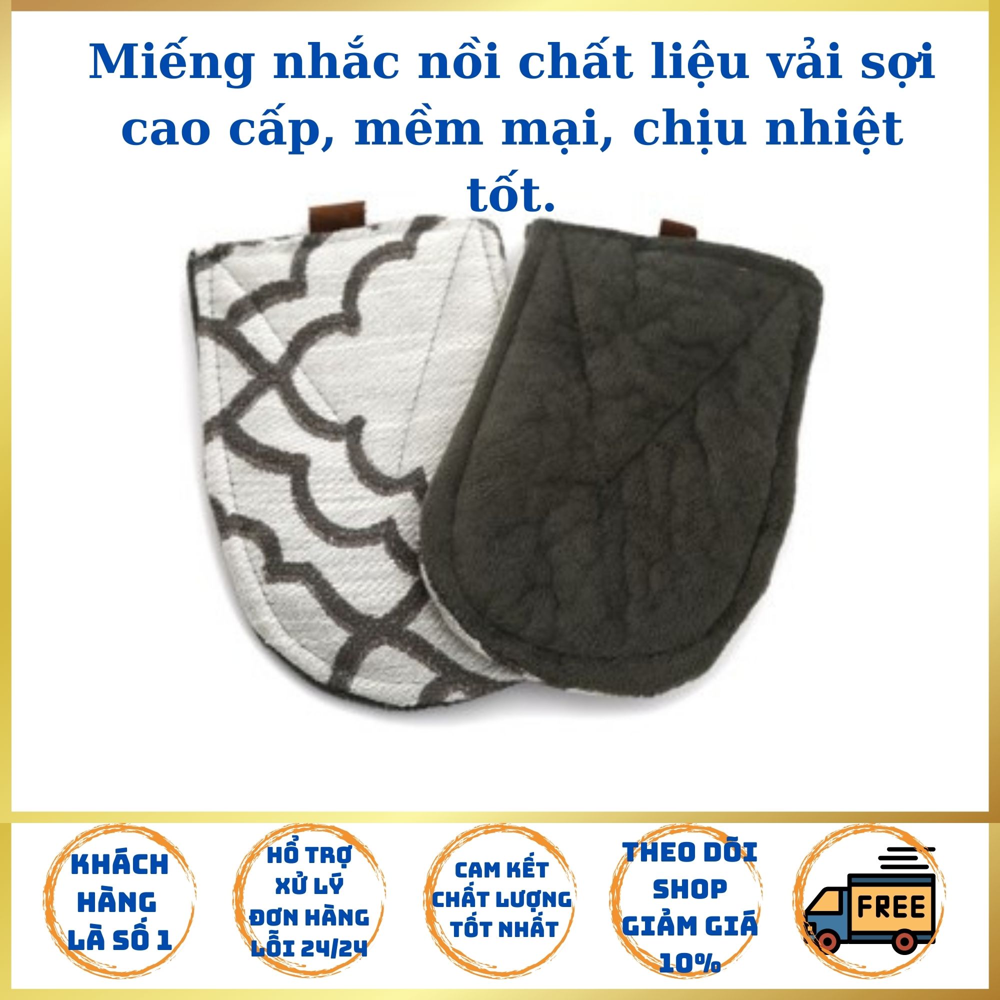 Cặp nhấc nồi cách nhiệt vải bố.