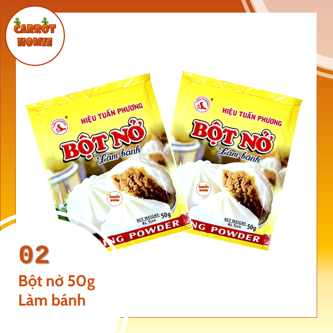02 gói Bột nở 50g làm bánh mì, bánh bao