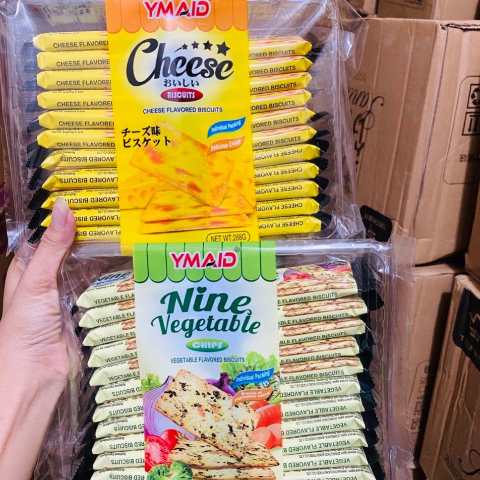 Bánh quy giòn vị rau củ/phô mai ymaid nine vegetable - 288gr