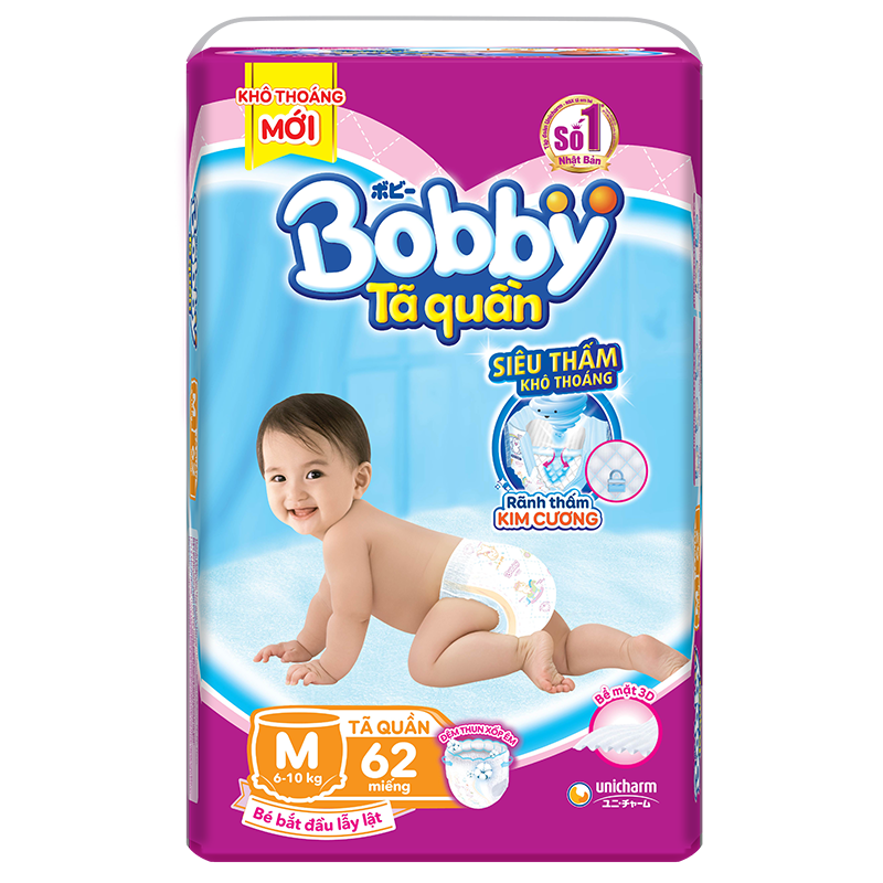 Tã quần Bobby mẩu mới đủ size M60 - L52 - XL48 - XXL44