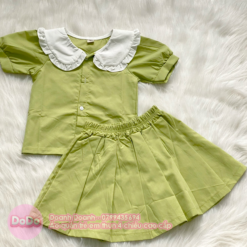 Váy bé gái có tay cotton 4 chiều từ 10-40kg