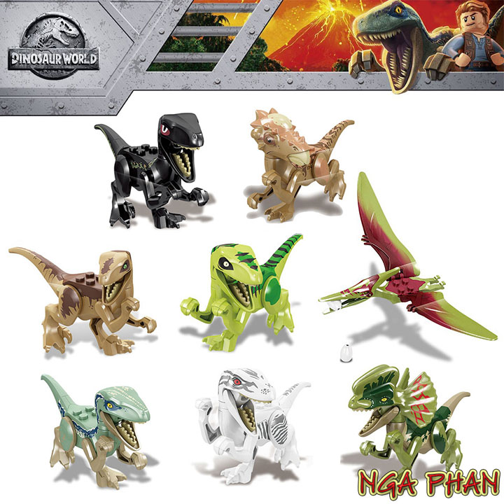 Bộ 8 khủng long siêu đẹp nhiều chủng loài dinosaur lego sy đồ chơi xếp hình lắp ráp