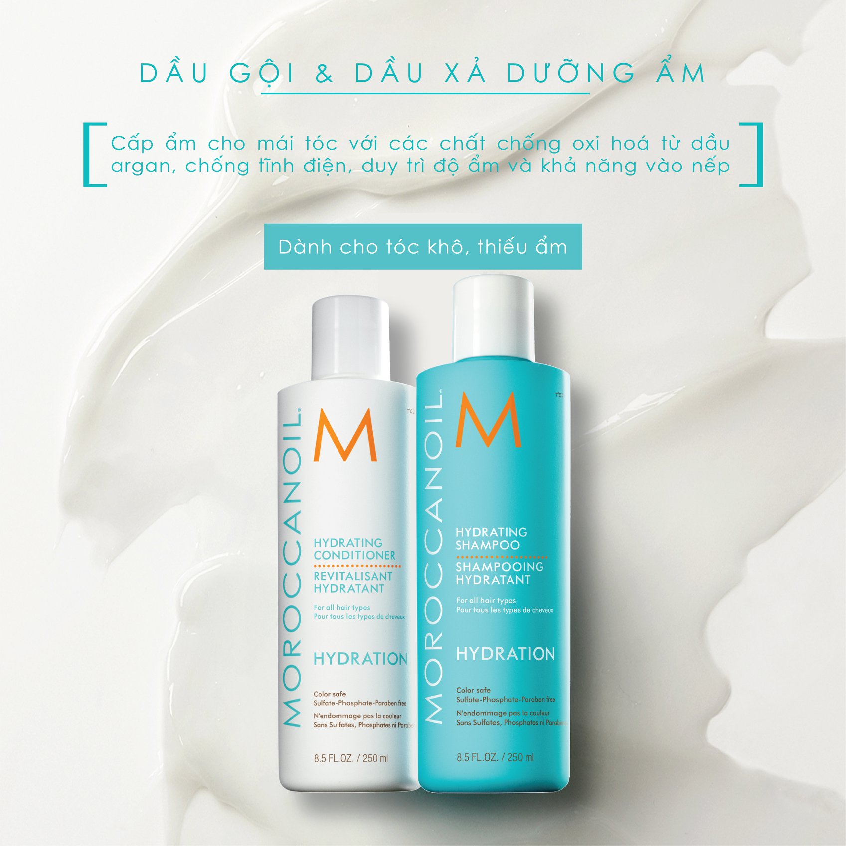 CẶP DẦU GỘI XẢ DƯỠNG ẨM HYDRATION MOROCCANOIL 250ML