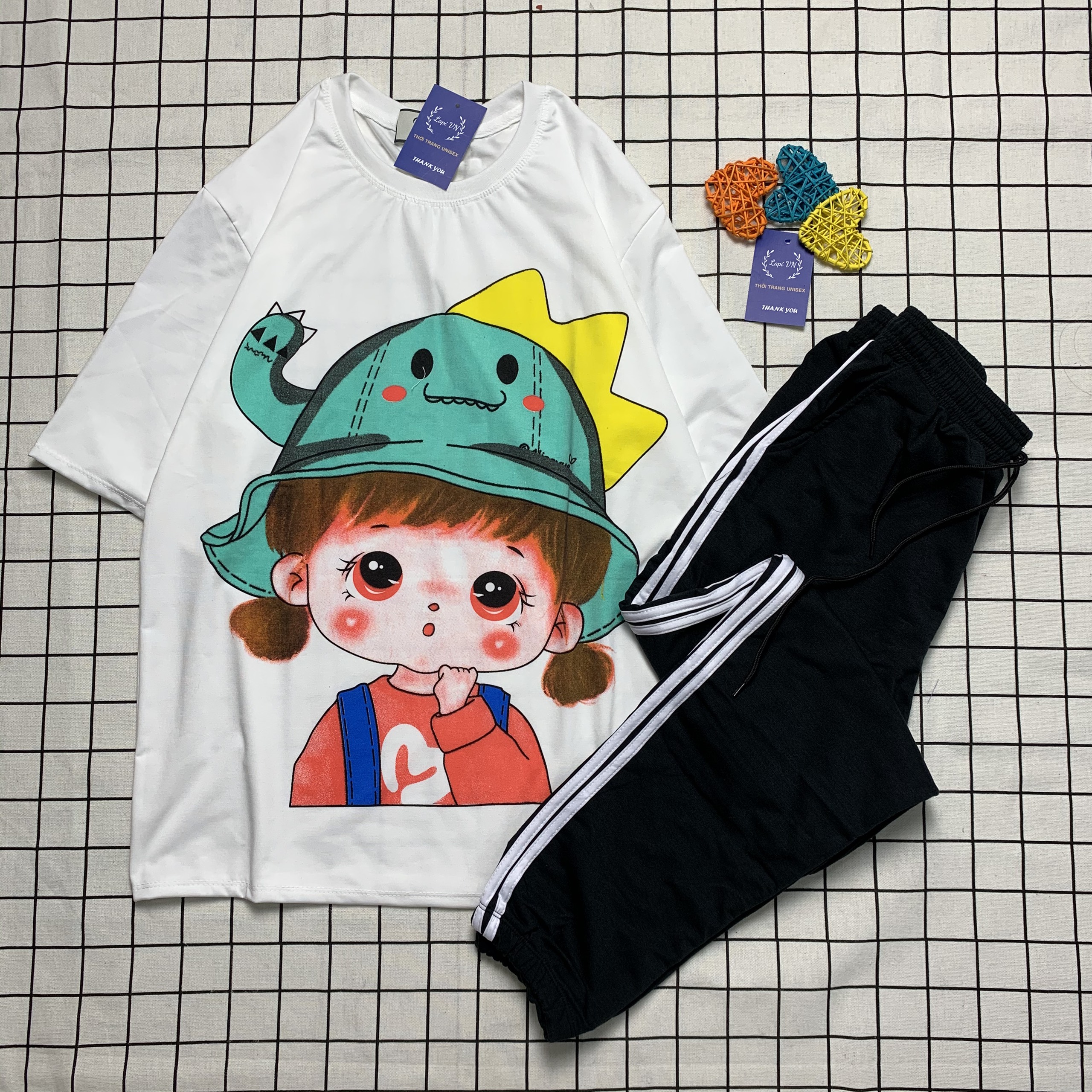 Set đồ bộ quần jooger+ áo cartoon in hình cgnx -lapi vn áo+ quần đùi vải thun cotton thoáng mát freesize đến 65kg đồ bộ đẹp đồ bộ nam nữ mặc nhà đồ bộ pijama đồ bộ thun set đồ mặc