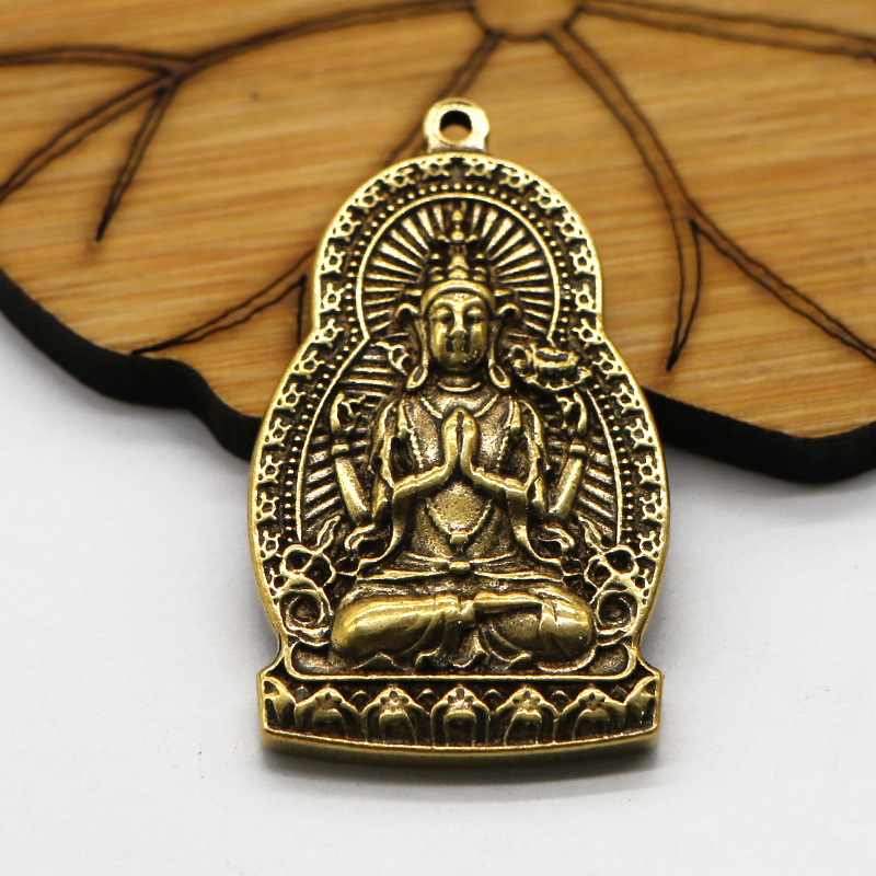 Mặt dây chuyền đồng phật chắp tay , móc khóa