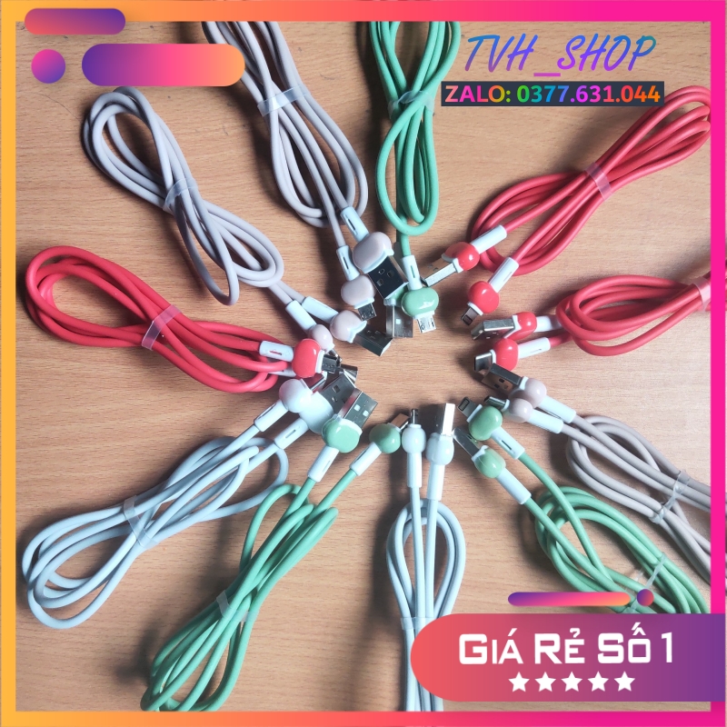 Cáp sạc lightning-iphone 3A, dây silicon dài 1m