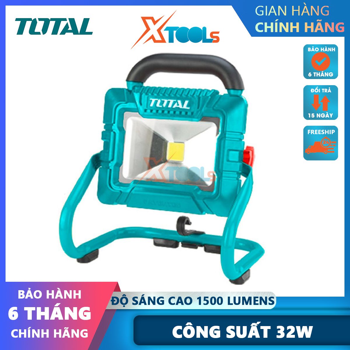 Đèn led làm việc dùng pin 20v total twli2025 , công suất tản nhiệt 20w xtools