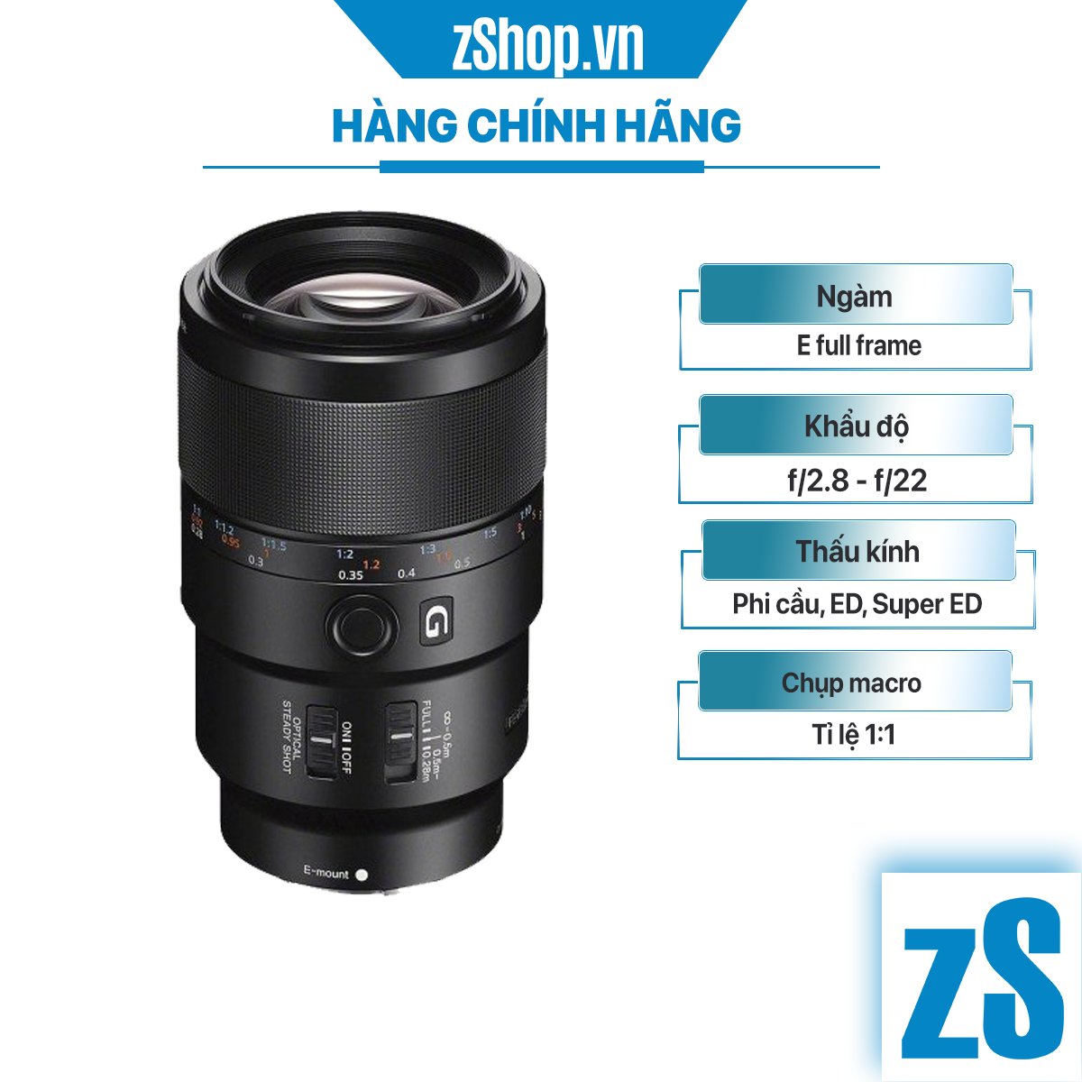 Ống kính sony fe 90mm f/2.8 macro g oss