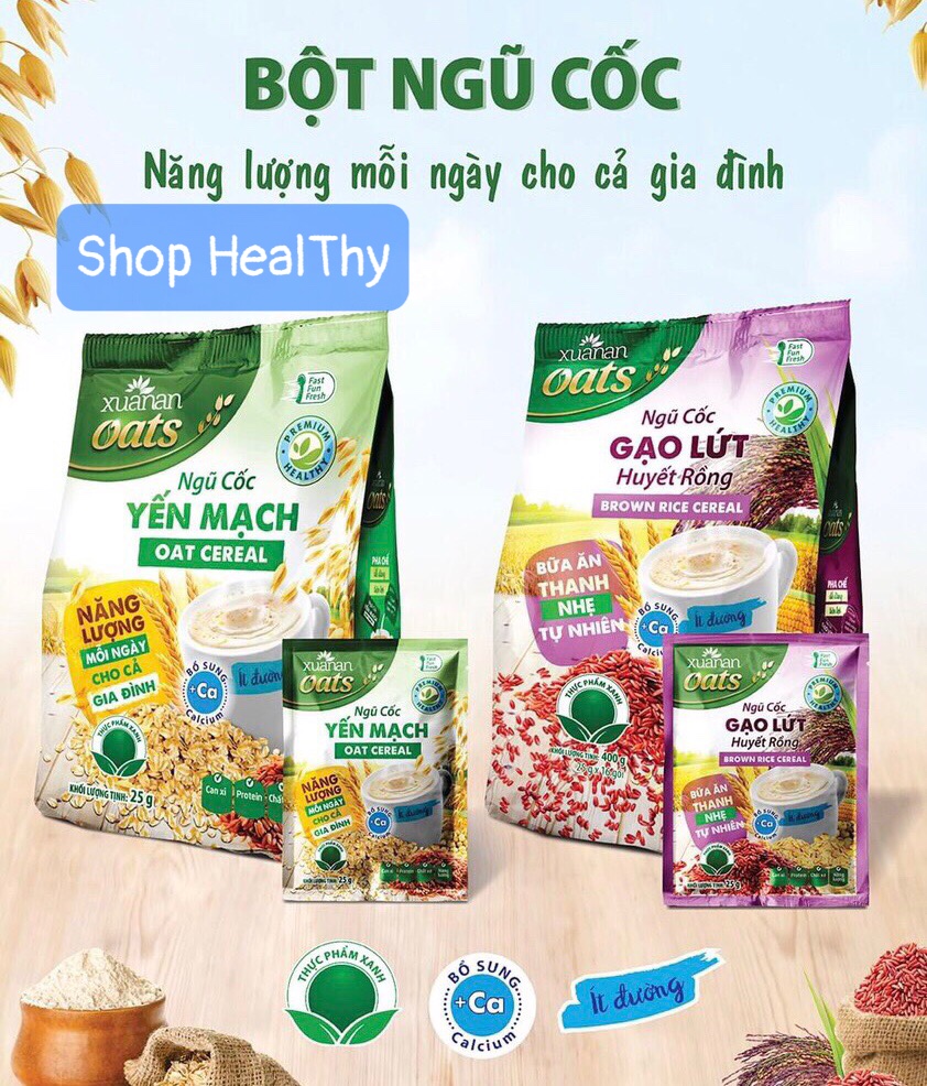 Combo nc yến mạch 400gr + nc gạo lứt huyết rồng 400gr - tặng 1 gói y.mạch