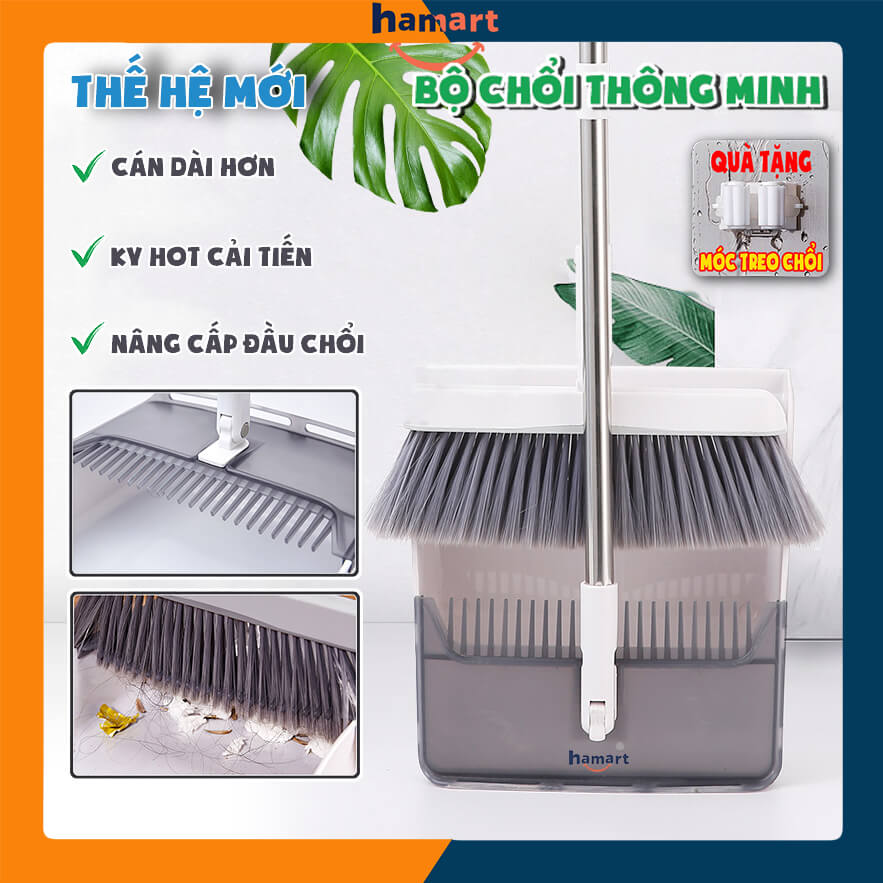 Chổi Nhựa Quét Nhà Kèm Ky Hốt Rác Đa Năng Hamart Bộ Chổi Thông Minh Cao Cấp 2023 MỚI