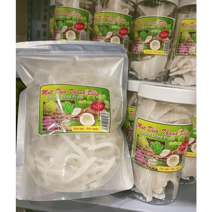 Mứt dừa sợi - mứt dừa nguyên miếng thanh điệp siêu ngon 500gram