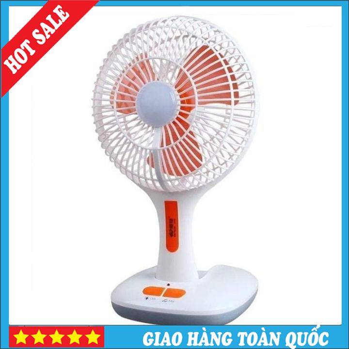 Quạt Tích Điện Ông Tây 2 In 1 Có Đèn Led Và Cổng Sạc USB Thông Minh