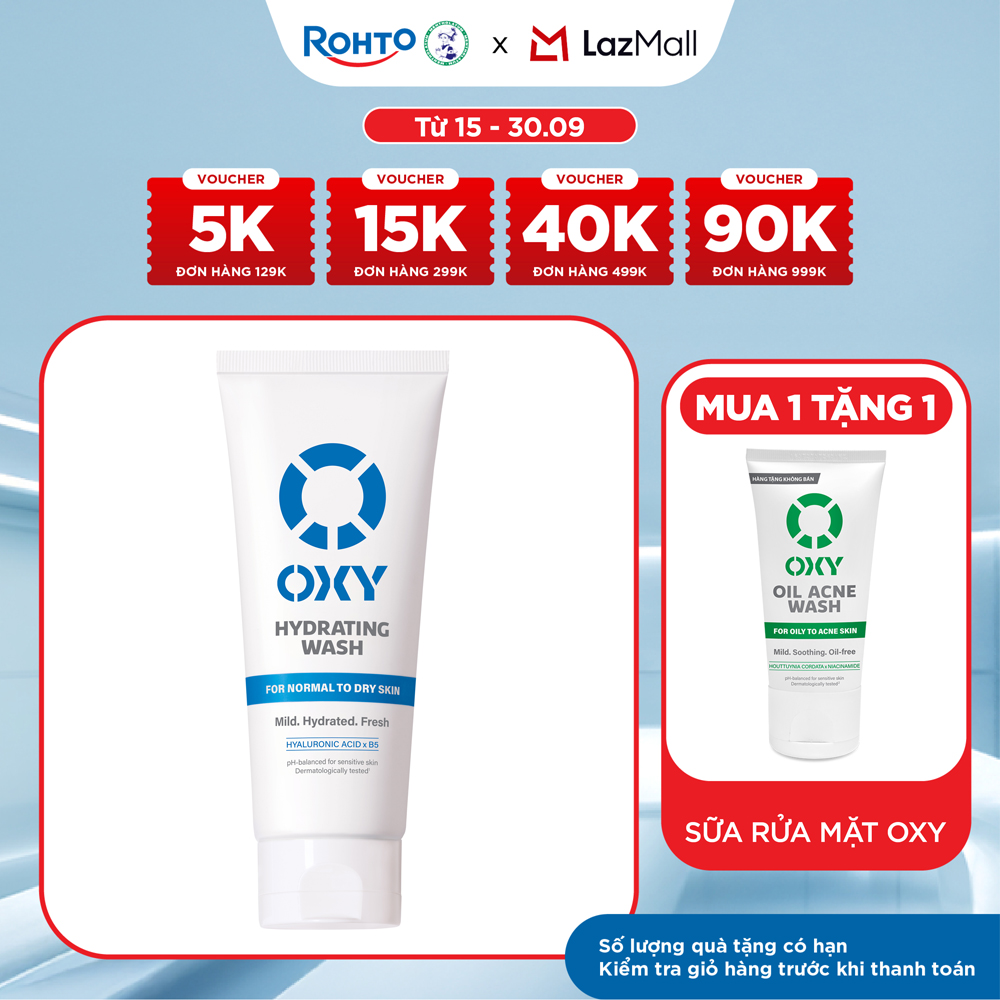 Sữa rửa mặt cho nam Oxy sạch dịu nhẹ, giảm khô căng dạng gel Oxy Hydrating Wash 100g