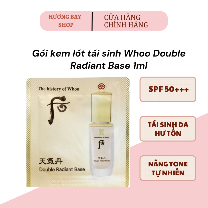 Gói kem lót tái sinh Whoo Double Radiant Base 1ml