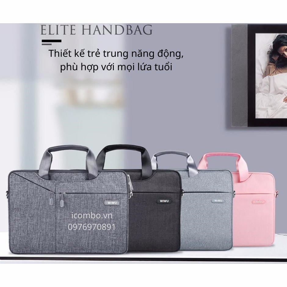 Túi đựng Laptop-Macbook-Surface Wiwu chống sốc, chống nước kiểu dáng công sở 13inch, 14inch, 15inch, 16inch
