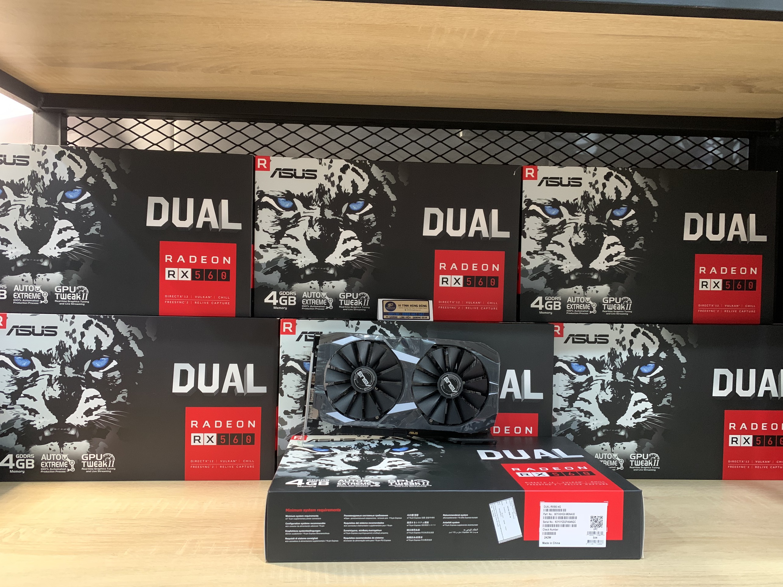 New vga rx 560 4gd5 2 fan asus dual oc bh 36 tháng