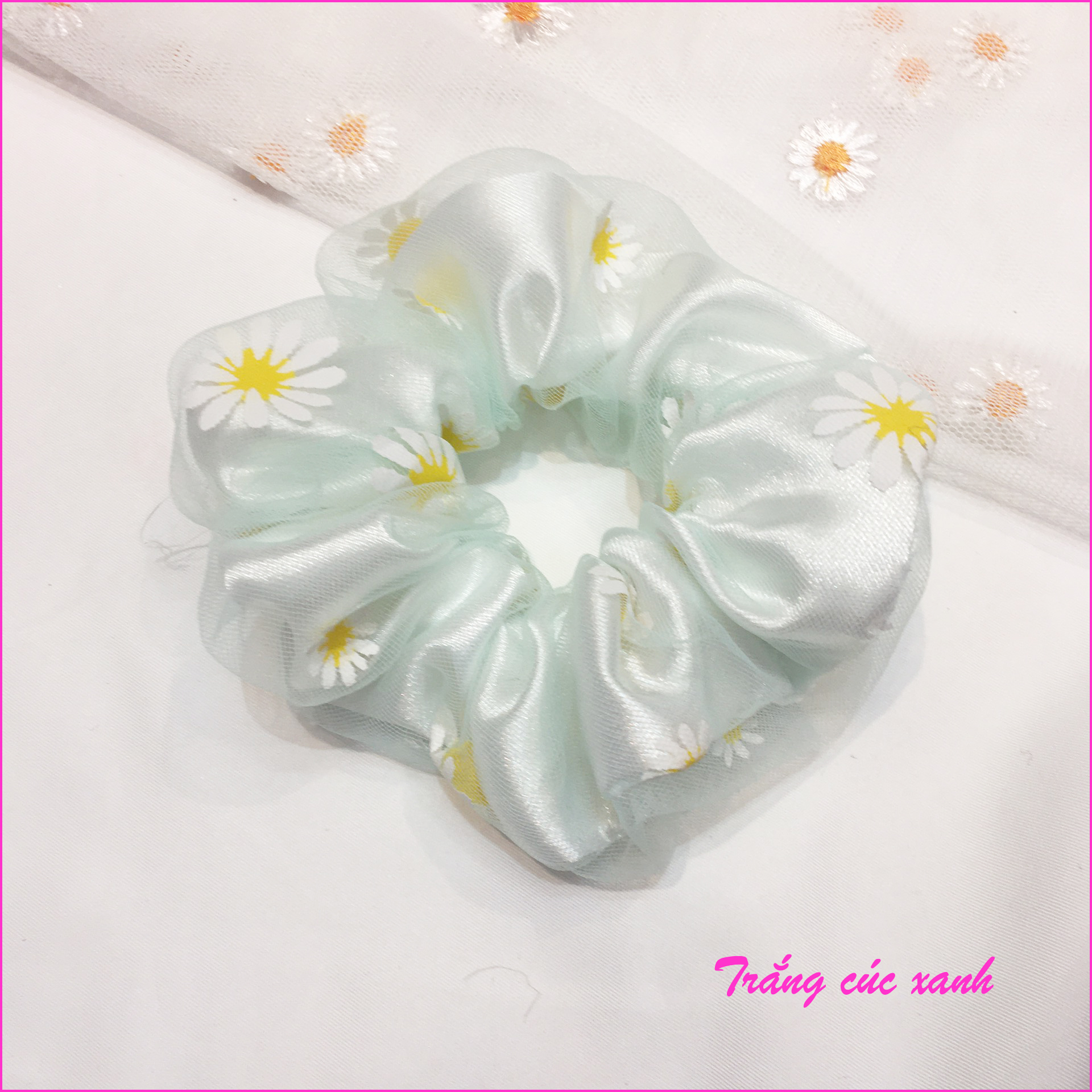 [2 Lớp CHUYÊN SỈ] Dây cột tóc vải scrunchies cúc họa mi 2 lớp nhiều màu