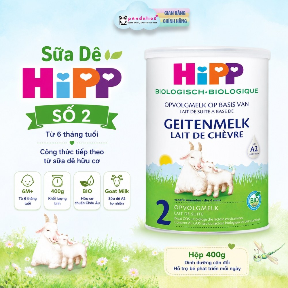 Sữa Dê HiPP 2 Organic 400g – Sữa Hữu Cơ Chính Hãng – Date 09/2027