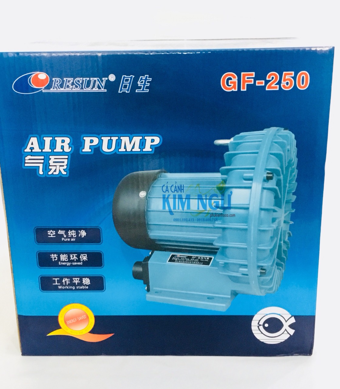 Máy sủi khí oxy cánh quạt cho hồ cá resun gf 250 gf250