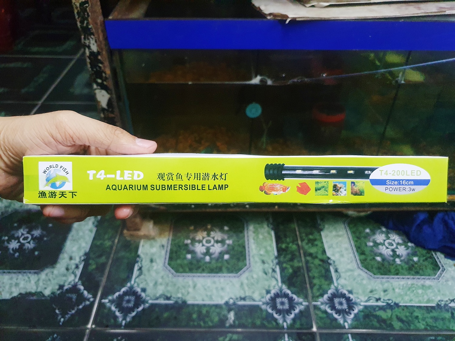"Hoàn tiền đến 10%" ĐÈN LED ĐỔI 3 MÀU T4 200 LED 3W DÀI 16CM BỎ TRONG NGOÀI HỒ CÁ