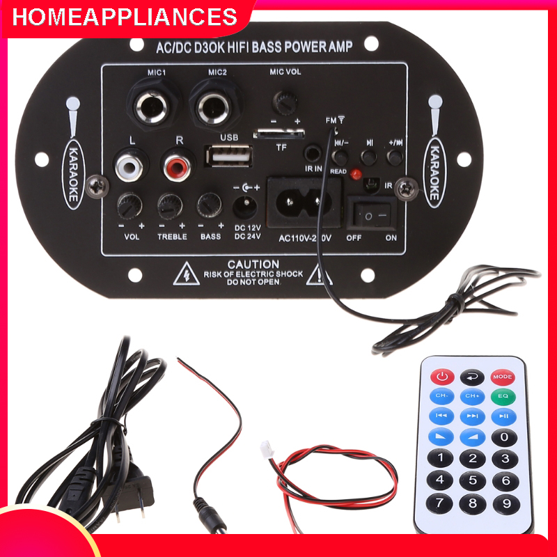 Bảng Mạch Khuếch Đại Công Suất Gia Đình, Hỗ Trợ Máy Phát Radio FM Bluetooth SD/TF USB Bộ Khuếch Đại Âm Trầm HIFI 12V 24V 220V AC/DC
