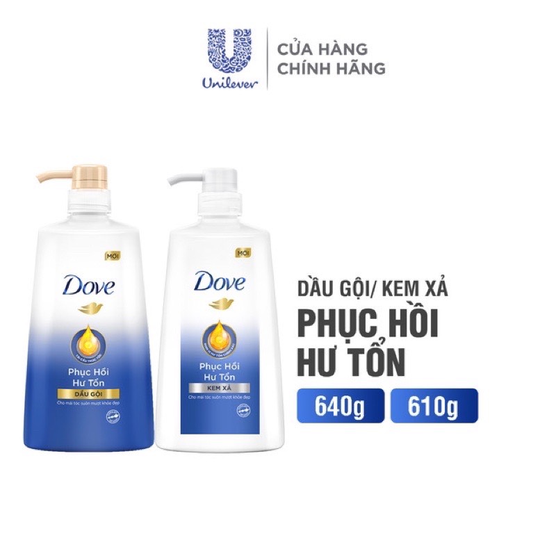 Dầu gội,xả dove 640g
