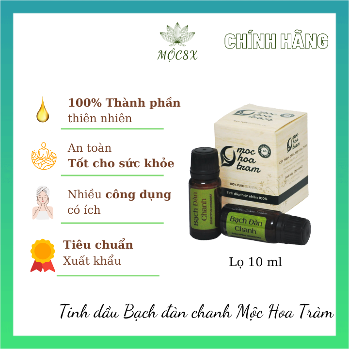 Tinh dầu nguyên chất, hương thơm giảm sưng mộc hoa tràm chai 10 ml – mộc 8x