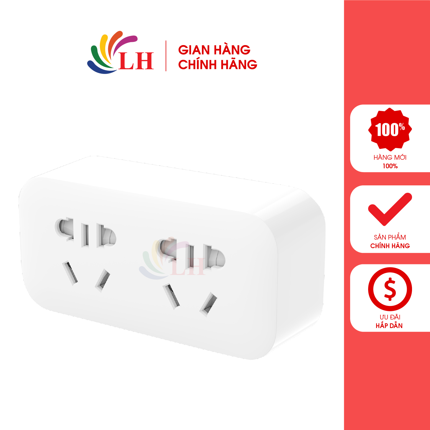Ổ cắm điện Xiaomi Mijia Power Strip 2 cổng NRB4038CN MJZHQ2-03QM - Chất liệu nhựa cao cấp, chống cháy nổ