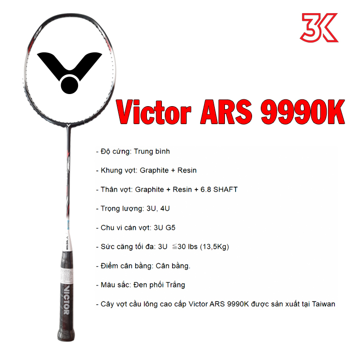 Vợt cầu lông Victor ARS 9990K 1 Khung vợt 1 Túi Chính hãng Có bảo hành 2 tháng