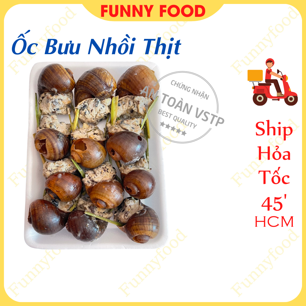 [ HOÀN TIỀN 10% ]Ốc Bưu Nhồi Thịt [12con/khay] – Ốc Bưu Ngon – [Ship Hỏa Tốc HCM] – Funnyfood
