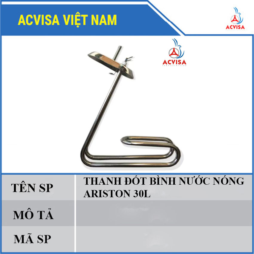 Thanh đốt bình nước nóng ariston 30l loại cao cấp inox 304