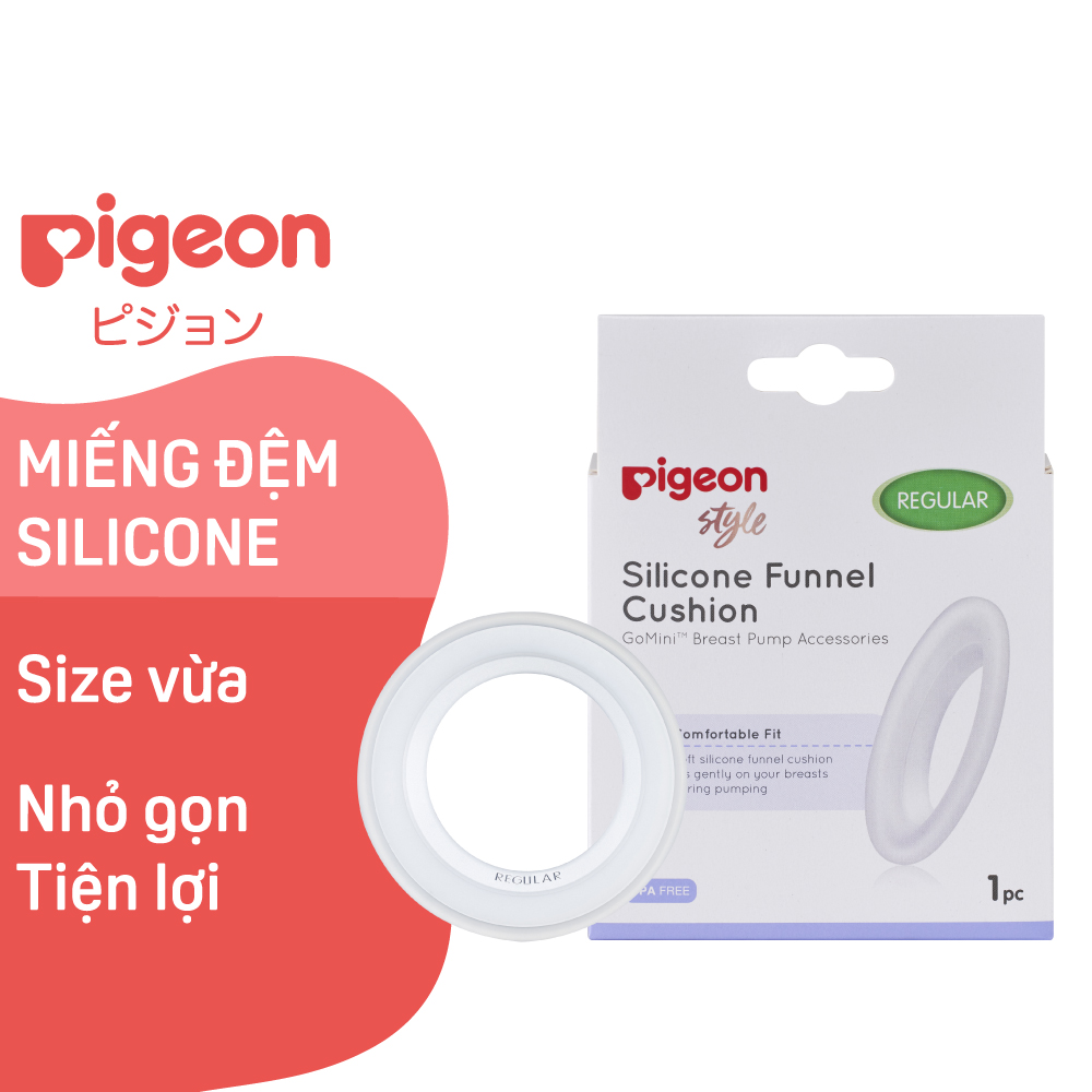 Miếng đệm silicone Pigeon Size vừa (1 miếng/hộp) (HSD: 03/2025)