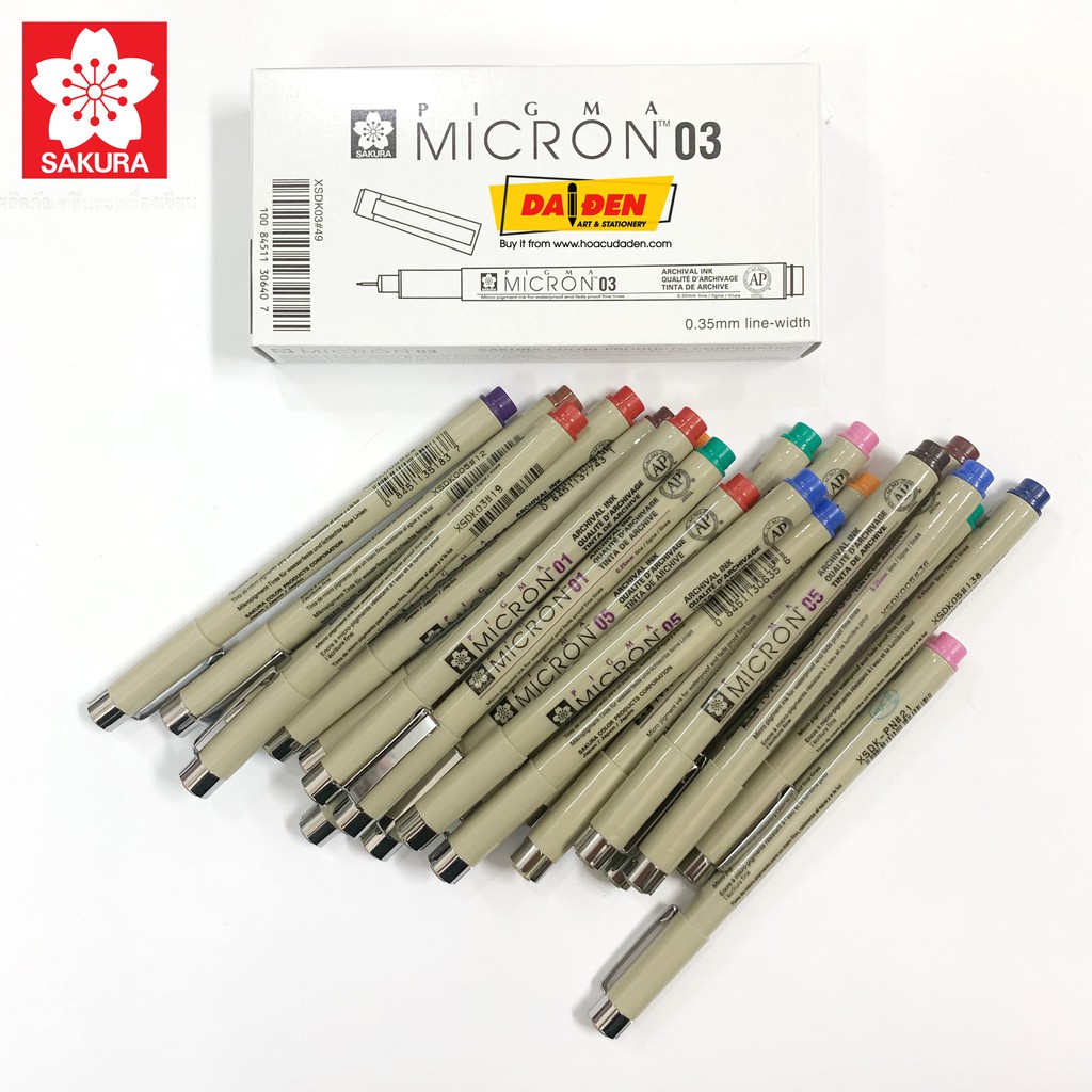 Bút Line Màu Sakura Micron Pigma 03 Kháng Nước