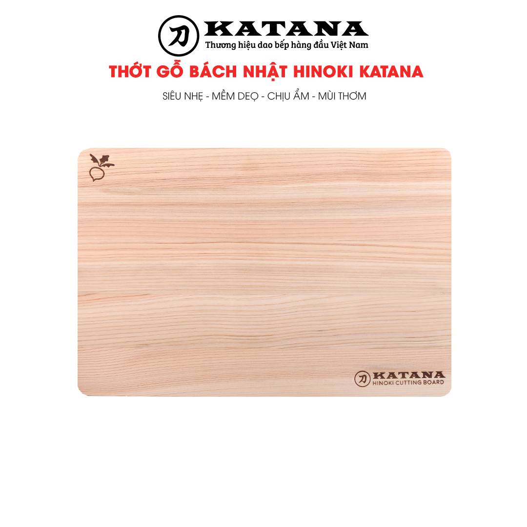 Thớt gỗ bách nhật hinoki cao cấp katana