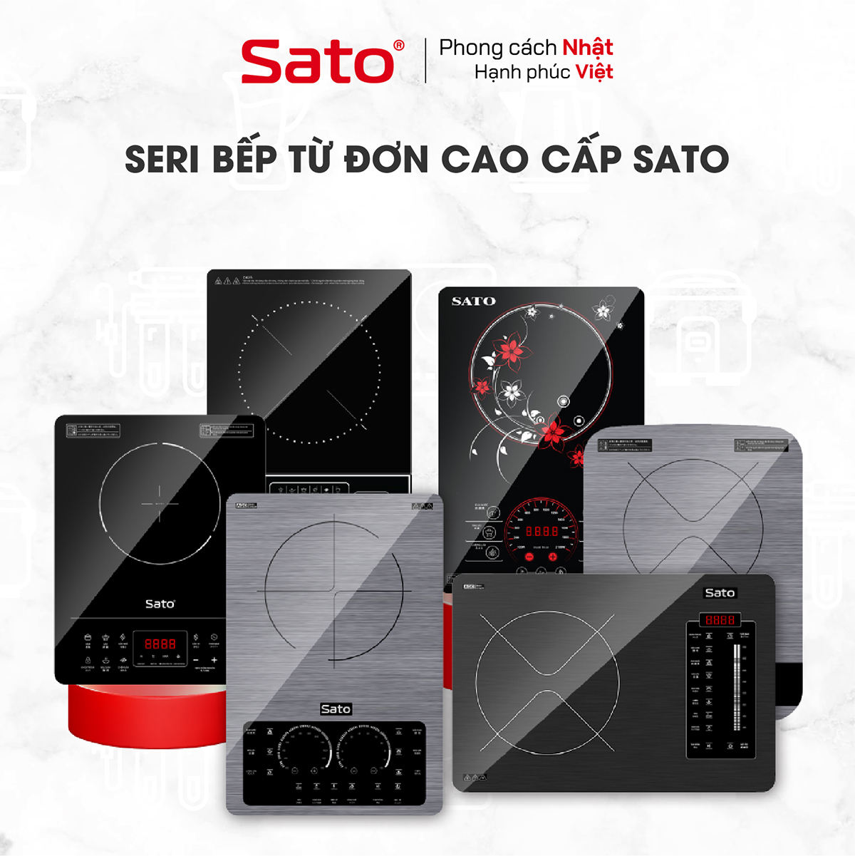Seri bếp từ đơn cao cấp Sato